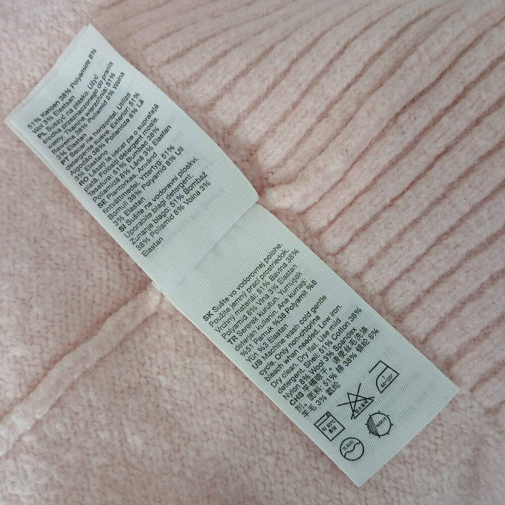 Paris Atelier & Other Stories Cropped Mock Neck Jumper S light pink cotton blend - Picture 16 of 16